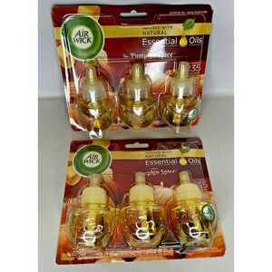 Air Wick Infused w/ Essential Oils Refill Pumpkin Spice 6 Total‎ - 2 Packs of 3